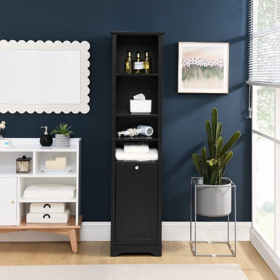 64" Tall Laundry Storage Cabinet For Small Spaces