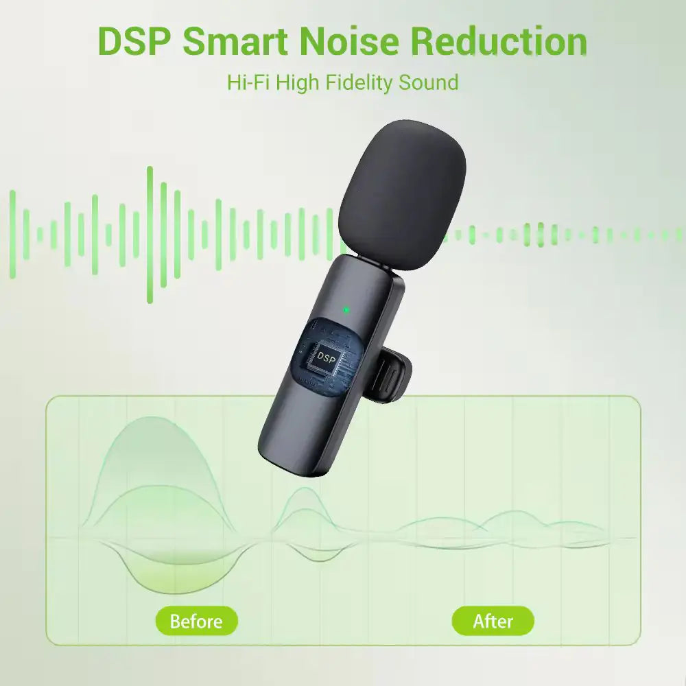 Wireless Mini Lapel Smart Phone Microphone For Video Audio