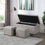 Linen Cover Ottoman Storage Set