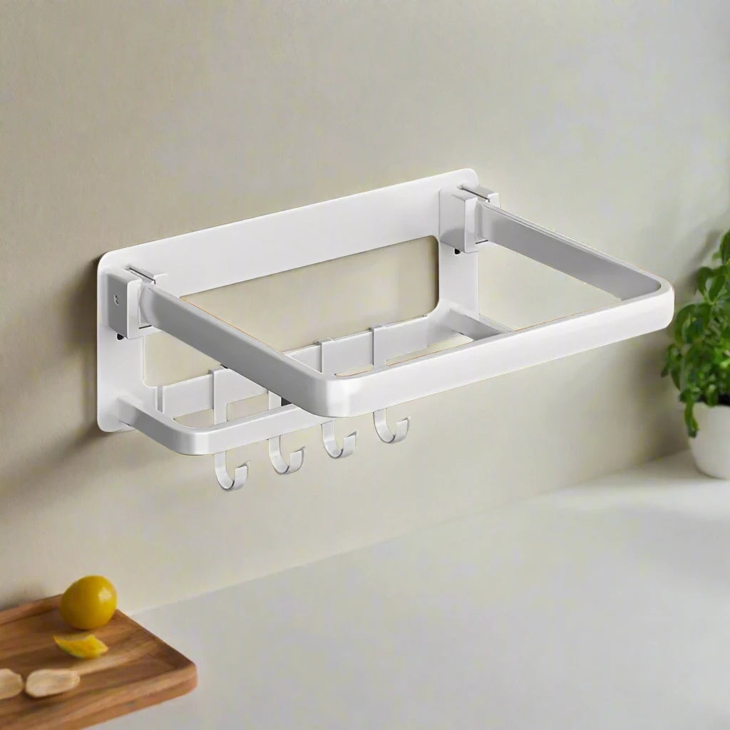 White folding wall shelf