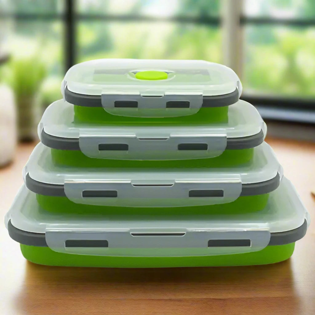 4 Green Bento Boxes
