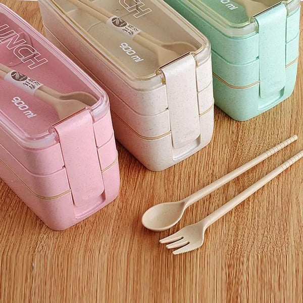 Three color of Eco Friendly Lunch Box