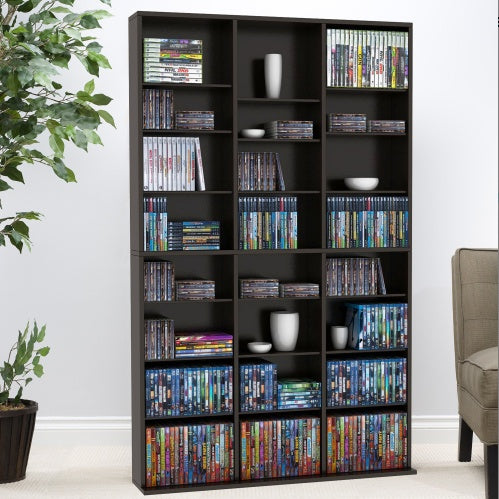 Media Shelving Unit with Adjustable Shelves