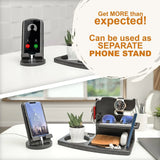 The Ash Wood Phone stand organizer keeps your daily essentials close at hand. Space for phone, glasses, watch and more