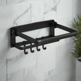 Black Folding Wall Shelf in bathroom