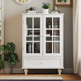 Curio Cabinet front facing view, doors and drawer closed