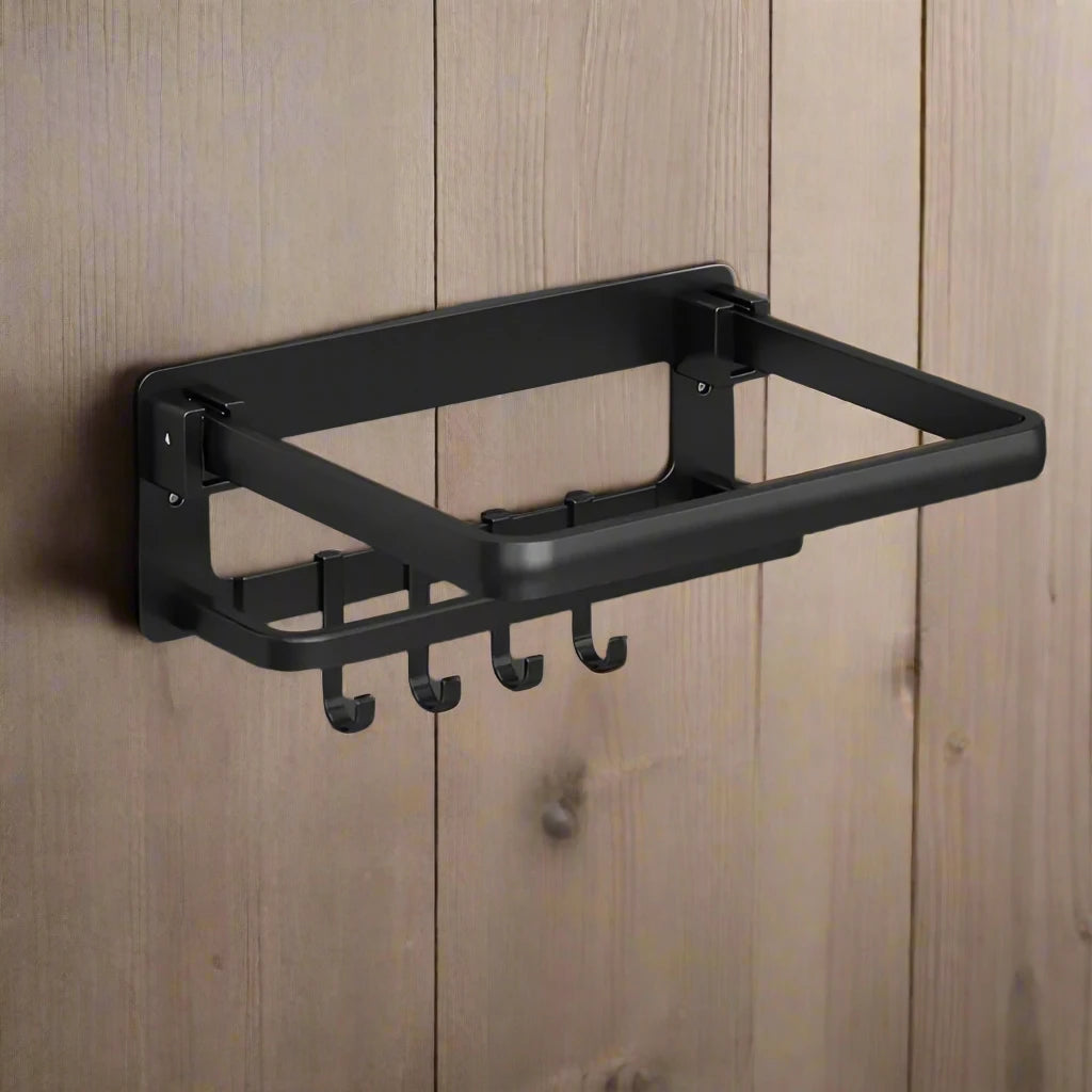 Black Folding Wall Shelf