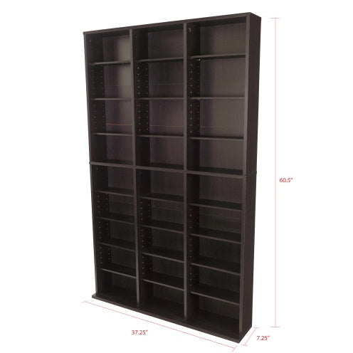 Media Shelving Unit with Adjustable Shelves