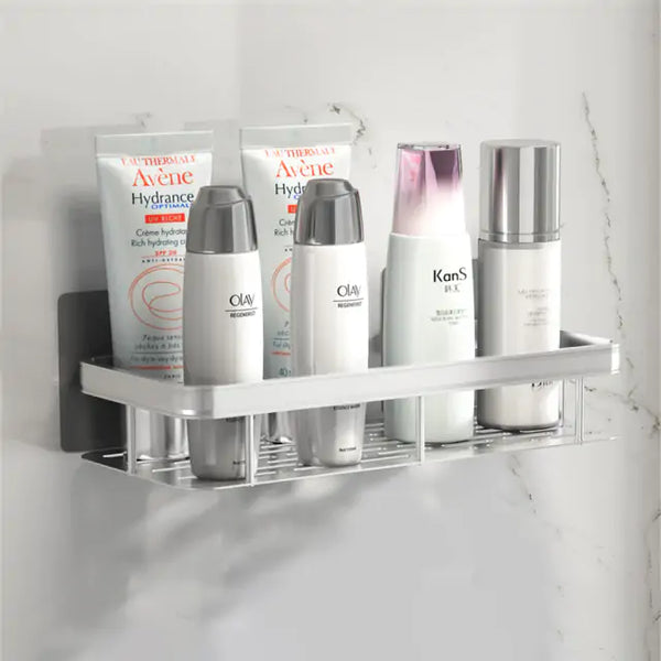 Silver Open Shelf with bath products