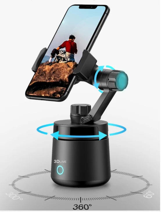 The Smart Video Stabilizer rotates a full 360 degrees to keep you in frame.